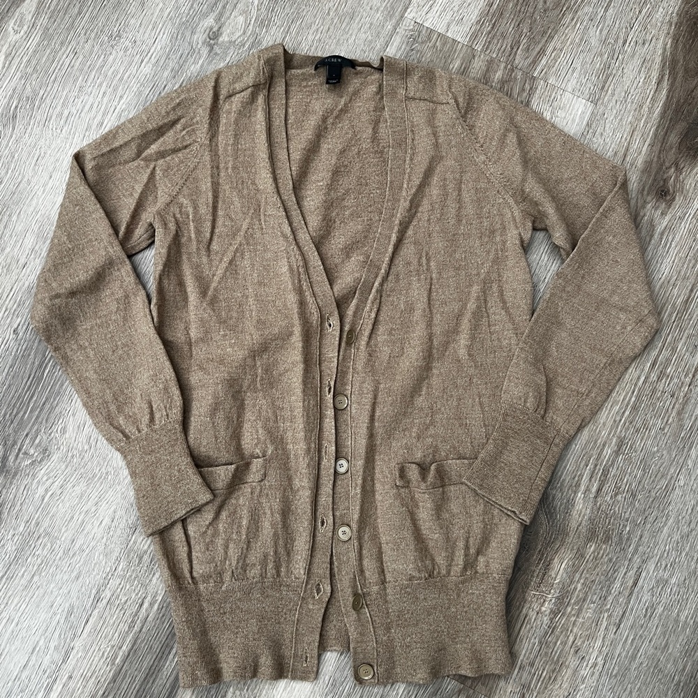 J.Crew Camel Merino Wool Cardigan